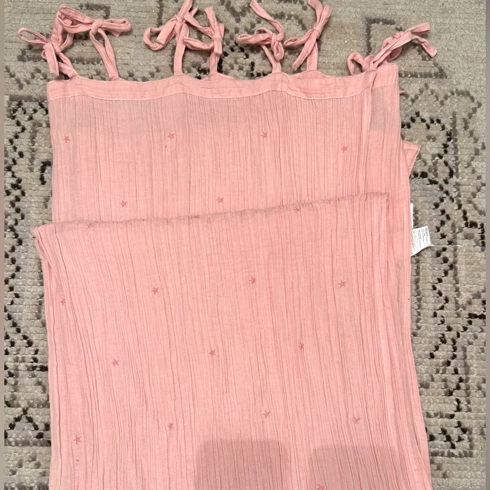 Aldrin Pink Organic Cotton Sheer Window Curtain 1/ Panel 44